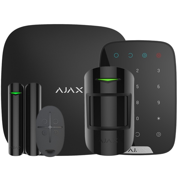 Охранные сигнализации/Комплект сигнализаций Комплект беспроводной сигнализации Ajax StarterKit + KeyPad black