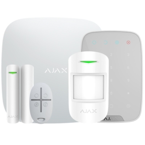 Wireless Alarm Kit Ajax StarterKit Plus + KeyPad white with enhanced communication capabilities