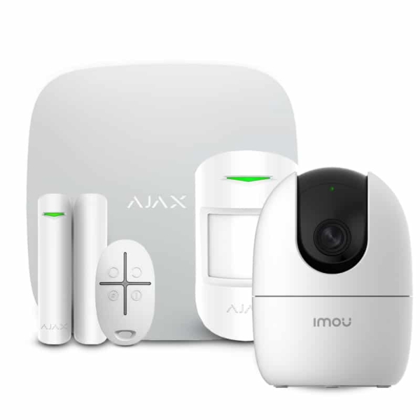 Охранные сигнализации/Комплект сигнализаций Комплект беспроводной сигнализации Ajax StarterKit white + Wi-Fi камера 2MP-A22EP