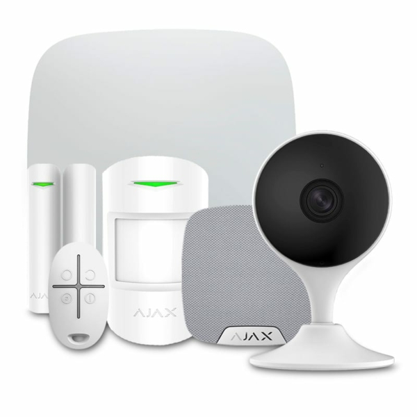 Охоронні сигналізації/Комплекти сигналізацій Комплект сигналізації Ajax StarterKit + HomeSiren white + Wi-Fi камера 2MP-C22EP
