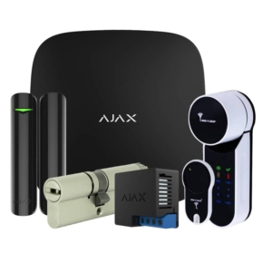 Охранные сигнализации/Комплект сигнализаций Комплект беспроводной сигнализации Ajax StarterKit black + Mul-T-Lock Entr