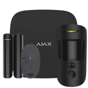 Охоронні сигналізації/Комплекти сигналізацій Комплект бездротової сигналізації Ajax StarterKit Cam black з фотофіксацією тривог