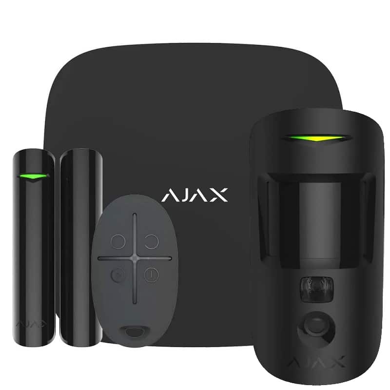 Комплект бездротової сигналізації Ajax StarterKit Cam black з фотофіксацією тривог
