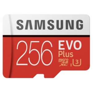 Системы видеонаблюдения/MicroSD для видеонаблюдения Карта памяти Samsung 256ГБ microSDXC C10 UHS-I U3 R100/W90MB/s Evo Plus V2 + SD адаптер (MB-MC256HA/RU)