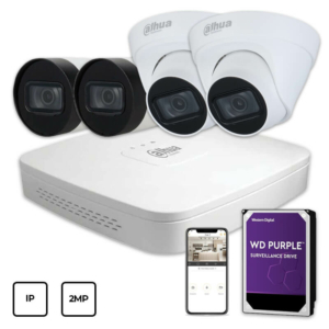 Video surveillance/CCTV Kits IP Video Surveillance Kit Dahua IP KIT 4x2MP INDOOR-OUTDOOR + HDD 1TB