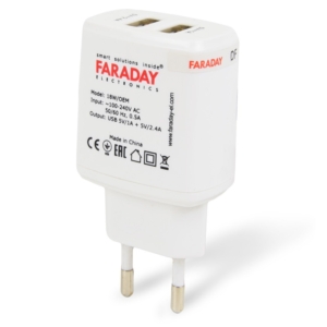 Power Supply Faraday Electronics 18W/OEM with 2 USB outputs 5V/1A+2.4A