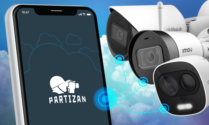 Video surveillance Dahua CCTV cameras in Partizan mobile app
