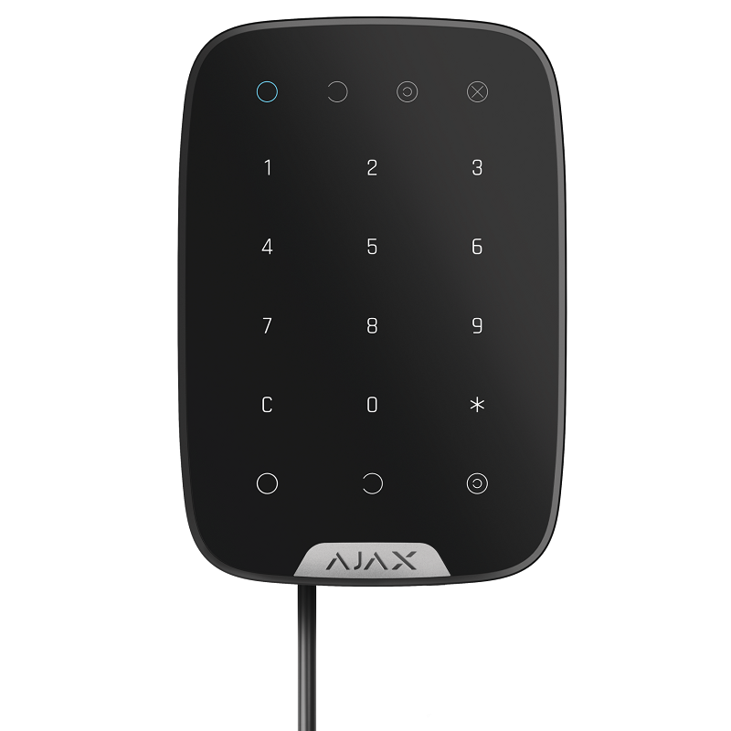 Дротова сенсорна клавіатура Ajax KeyPad Fibra black
