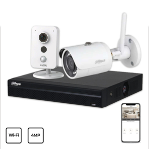Системи відеоспостереження/Комплект відеонагляду Комплект відеоспостереження Dahua Wi-Fi KIT 2x4MP INDOOR-OUTDOOR