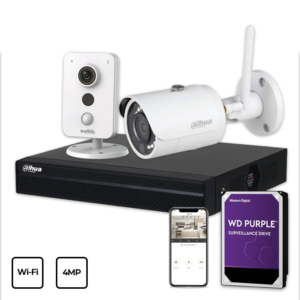 Системи відеоспостереження/Комплект відеонагляду Комплект відеоспостереження Dahua Wi-Fi KIT 2x4MP INDOOR-OUTDOOR + HDD 1TB