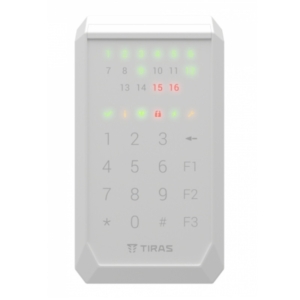 Охоронні сигналізації/Клавіатура для сигналізації Кодова клавіатура Tірас K-PAD16+ white для управління охранною системою на базі Orion NOVA II