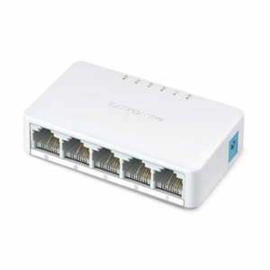 The 5-port MERCUSYS 10/100M/MS105 switch is unmanaged