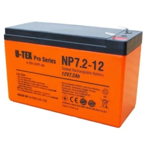 Источник питания/Аккумуляторы для сигнализаций Аккумулятор U-tex NP7.2-12 PRO (7.2 Aч/12 В) с усиленной мощностью