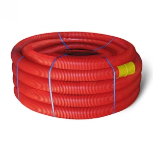 Reinforced frost-resistant corrugated pipe DKS PND D 16 100m red
