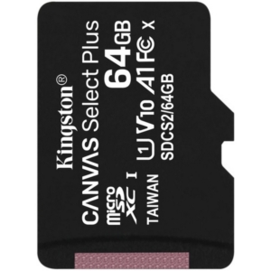 Системы видеонаблюдения/MicroSD для видеонаблюдения Карта памяти Kingston microSDHC 64GB Canvas Select Plus Class 10 UHS-I U1 V10 A1