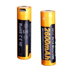 Battery 18650 Fenix ARB-L18-2600U 2600 mAh with microUSB charging