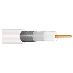 Cable, Tool/Coaxial cable Coaxial cable FinMark F 5967BV white 2x0.75power 100m