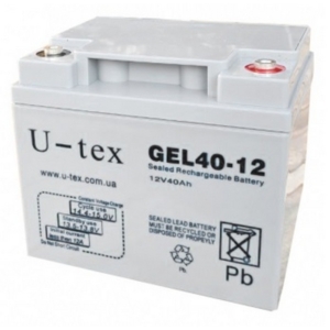 Источник питания/Аккумуляторы для сигнализаций Аккумулятор U-tex NP40-12 GEL (40 Ah/12V) гелевый