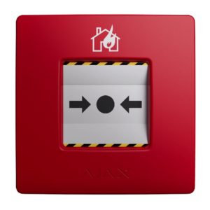 Бездротова настінна кнопка для активації пожежної тривоги вручну Ajax ManualCallPoint (Red) Jeweller