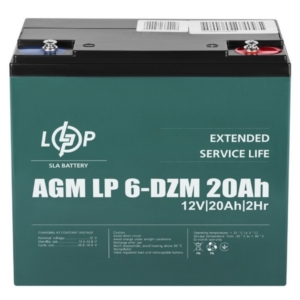 Джерело живлення/Акумулятори Акумулятор тяговий AGM LogicPower LP 6-DZM-20 Ah