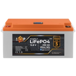 Источник питания/Аккумуляторы для сигнализаций Аккумулятор LogicPower LP LiFePO4 12,8V - 230 Ah (2944Wh) (BMS 200A/100А) LCD Smart BT