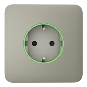 Умная встроенная розетка с функцией мониторинга потребления электроэнергии Ajax Outlet (type F) Jeweller olive