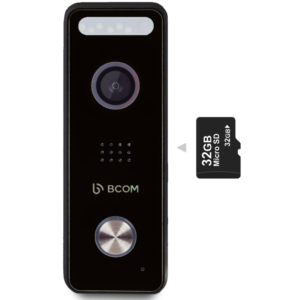 Комплект відеопанелі BCOM BT-400FHD/T Black SD з підтримкою Tuya Smart з вбудованою картою пам'яті на 32 ГБ