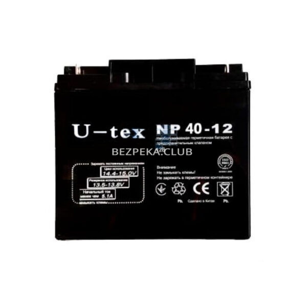 Источник питания/Аккумуляторы для сигнализаций Акумулятор U-tex NP40-12 (40 Aг/12 В)