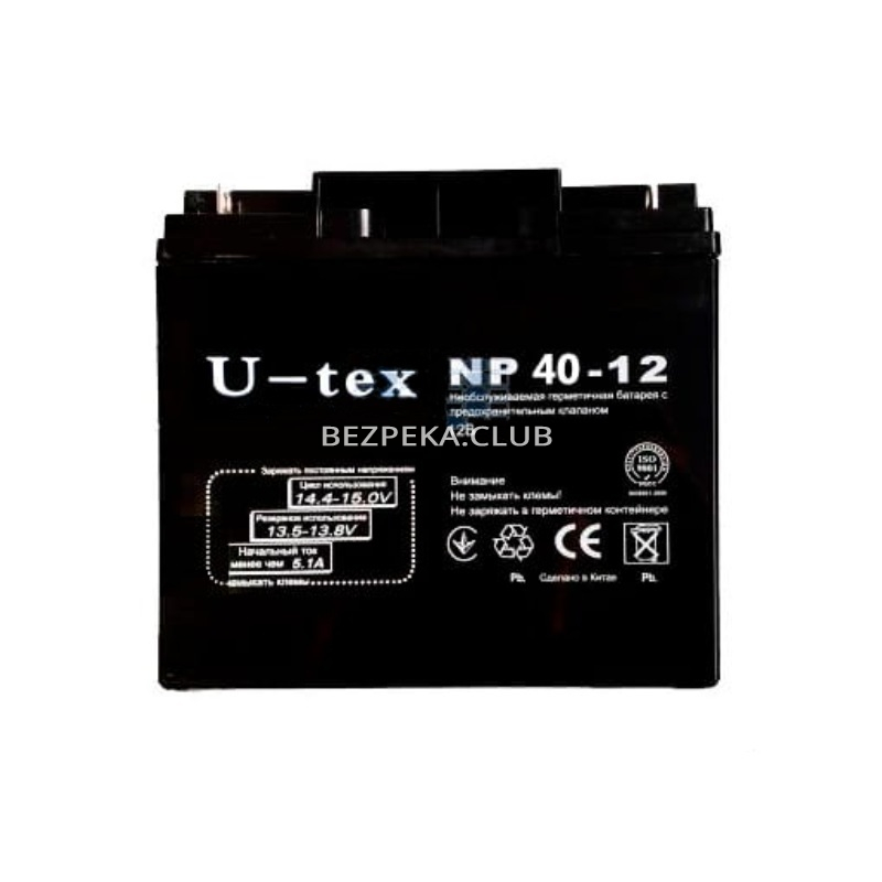 Акумулятор U-tex NP40-12 (40 Aг/12 В) - Зображення 1