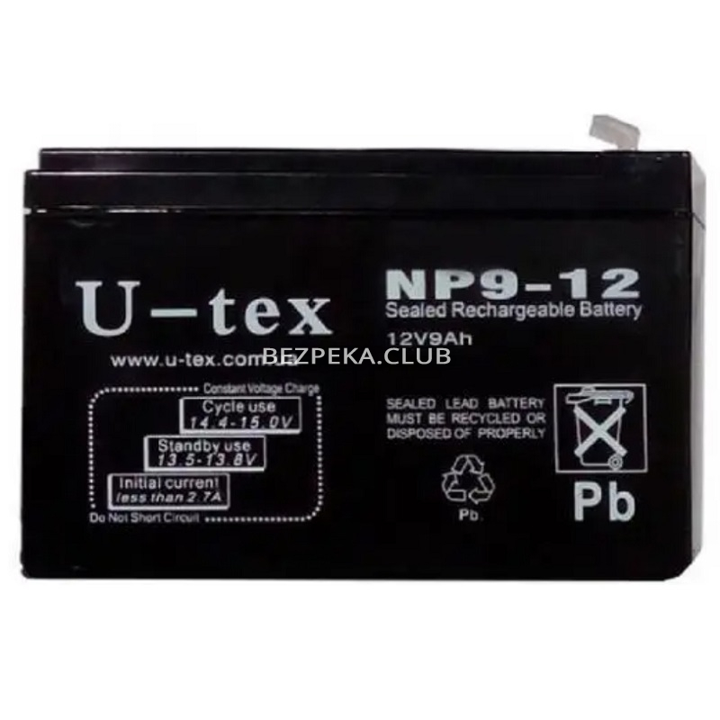 Акумулятор U-tex NP9-12 (9 Aг/12 В) - Зображення 1