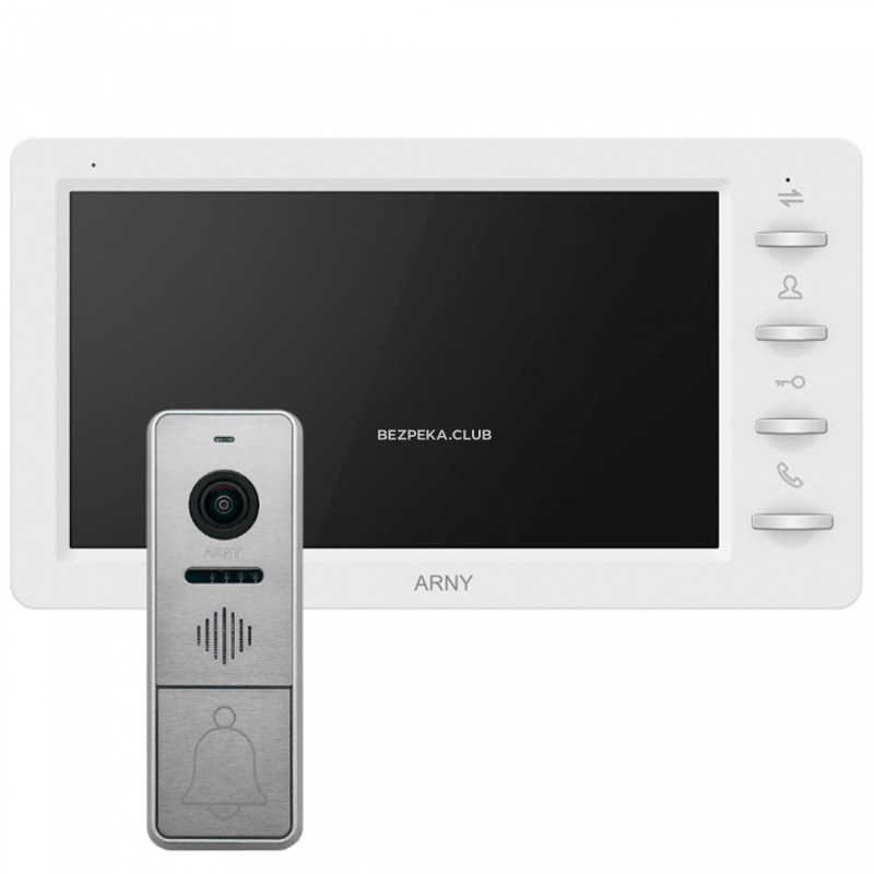 Комплект видеодомофона Arny AVD-7842 белый + серебро - Фото 1