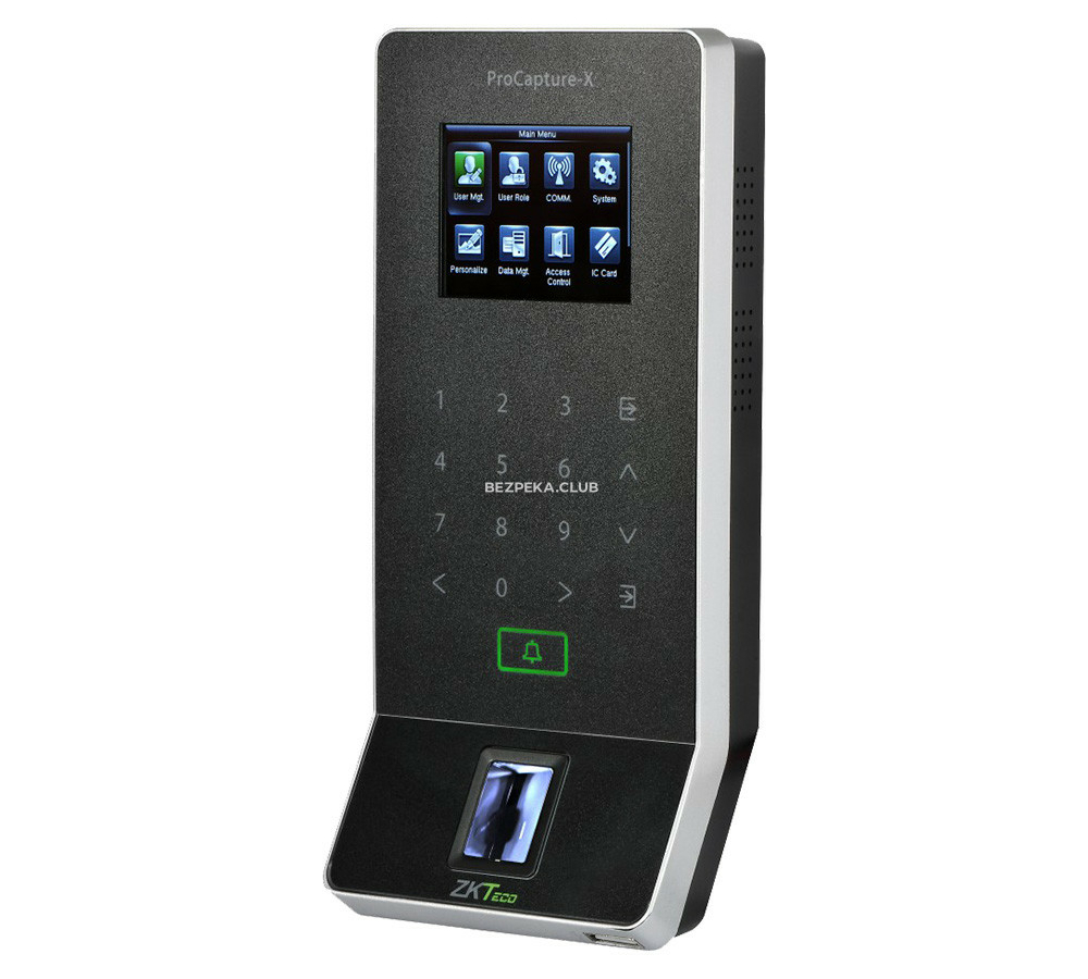 Біометричний Wi-Fi термінал ZKTeco PROCAPTURE-X з сканером відбитка пальця і зчитувачем RFID карт - Зображення 1