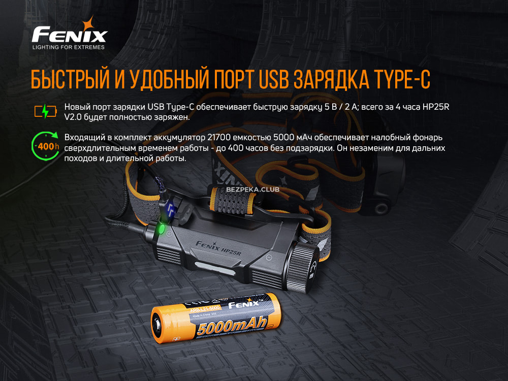 Headlamp Fenix HP25R V2.0 with 8 modes and red light - Image 13