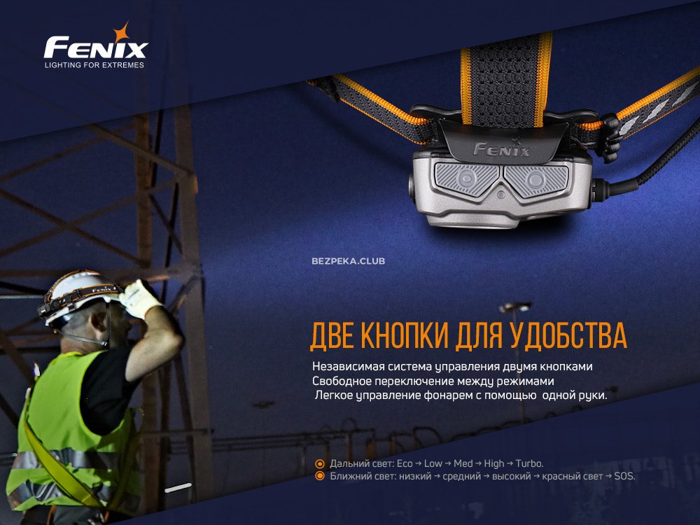 Headlamp Fenix HP25R V2.0 with 8 modes and red light - Image 10