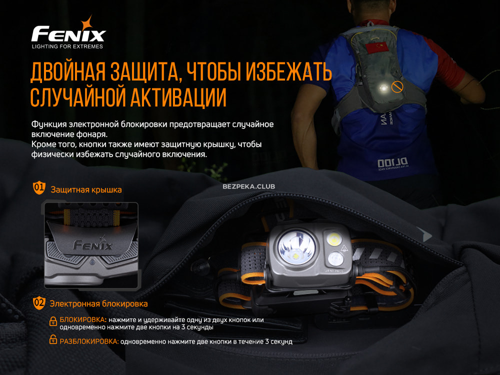 Ліхтар налобний Fenix HP16R з 9 режимами і червоним світлом - Зображення 17