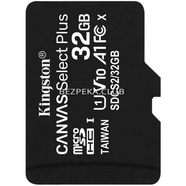 Video surveillance/MicroSD cards Memory card Kingston microSDHC 32GB Canvas Select Plus Class 10 UHS-I U1 V10 A1