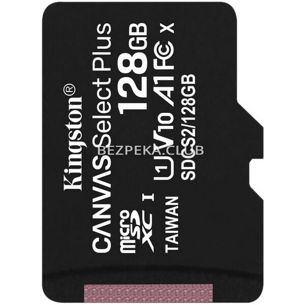 Системи відеоспостереження/Карта пам'яті MicroSD Карта пам'яті Kingston microSDHC 128GB Canvas Select Plus Class 10 UHS-I U1 V10 A1