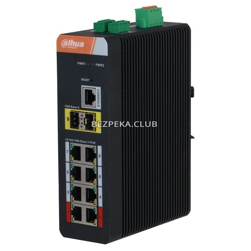 10-Port Gigabit Industrial PoE Switch Dahua DH-PFS4210-8GT-DP Managed - Image 1