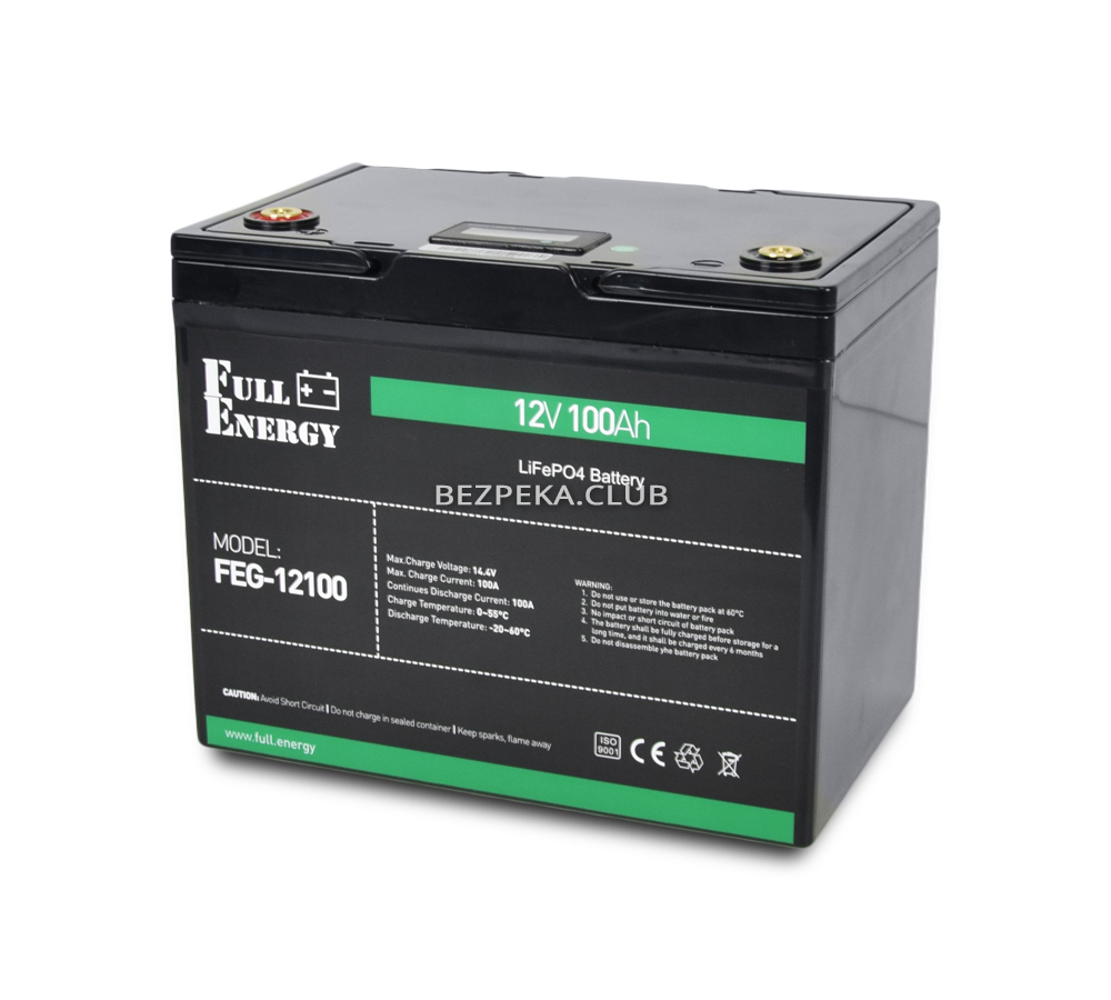 Battery Full Energy FEG-12100 (LiFePo4) lithium iron phosphate 12V 100Ah - Image 1