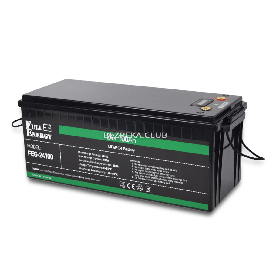 Battery Full Energy FEG-24100 (LiFePo4) lithium iron phosphate 24V 100Ah - Image 1