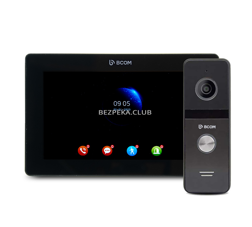 Wi-Fi video intercom kit BCOM BD-770FHD/T Black Kit with Tuya Smart support - Image 1