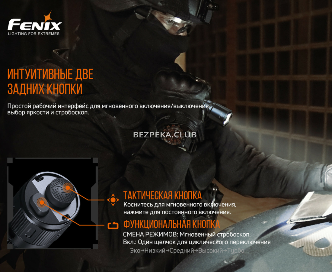 Ліхтар тактичний Fenix TK20R V2.0 з 6 режимами і стробоскопом - Зображення 12