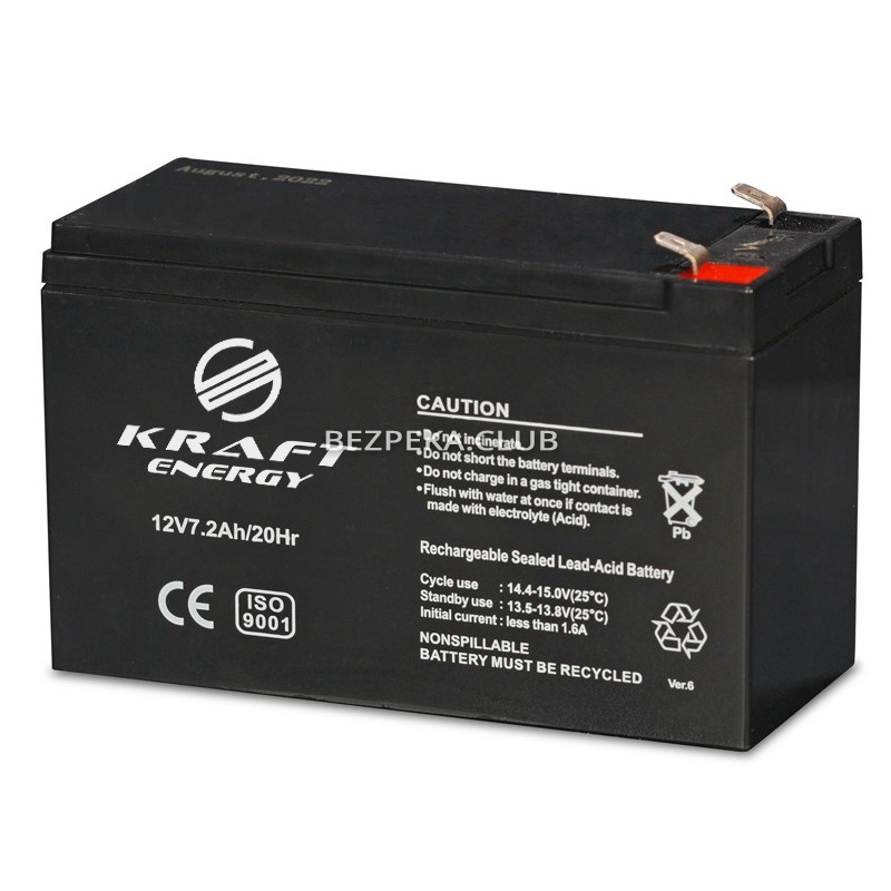 Акумуляторна батарея Kraft 12V7.2Ah/20Hr - Зображення 1