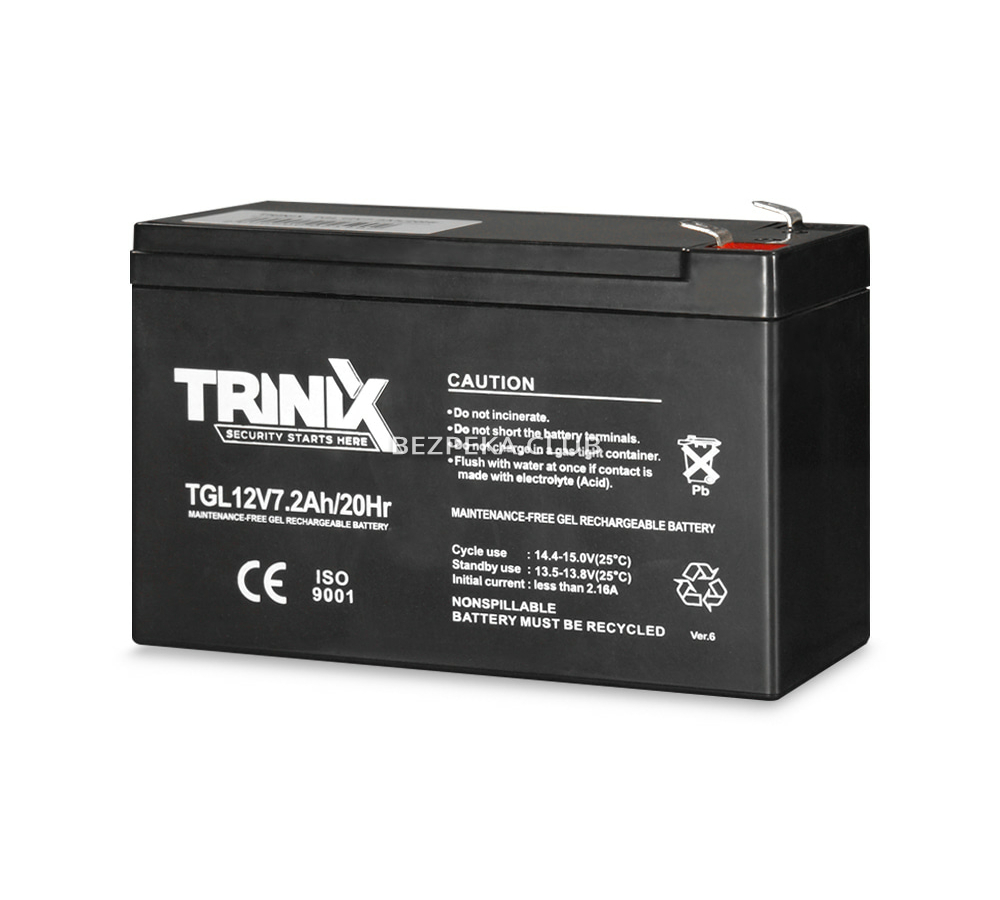 Акумуляторна батарея Trinix TGL 12V7.2Ah гелева - Зображення 1