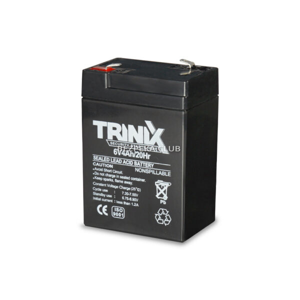 Источник питания/Аккумуляторы для сигнализаций Аккумуляторная батарея Trinix 6V4Ah свинцово-кислотная