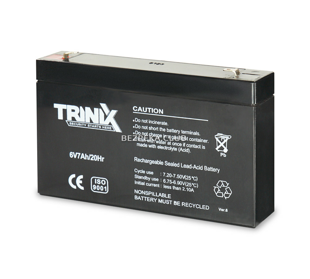 Акумуляторна батарея Trinix 6V7Ah свинцево-кислотна - Зображення 1