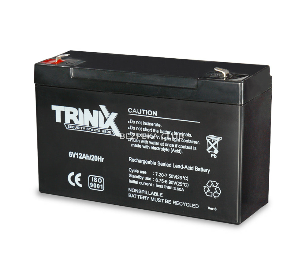 Акумуляторна батарея Trinix 6V12Ah свинцево-кислотна - Зображення 1