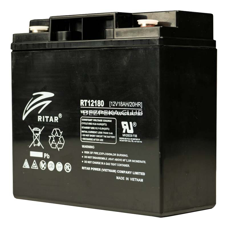 Акумуляторна батарея Ritar RT12180 свинцево-кислотна - Зображення 1
