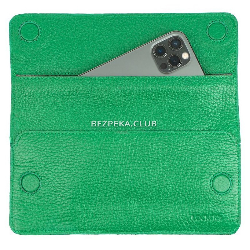 Phone signal blocker case made of leather flotar LOCKER's LP6F-Green - Image 4