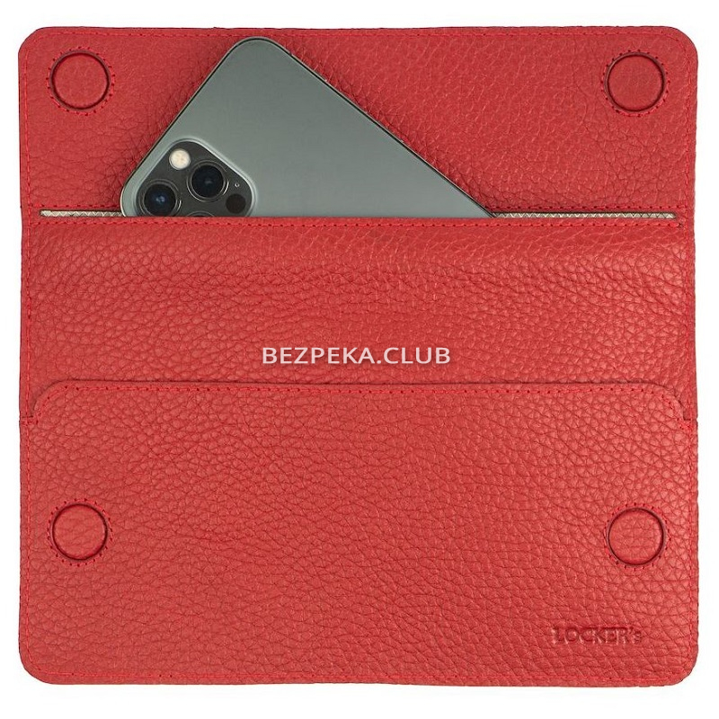Phone signal blocker case made of leather flotar LOCKER's LP6F-Red - Image 4